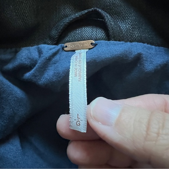 Free People Faux Leather Collar Belted Tweed Moto Vest Jacket Women's Size L - Picture 2 of 6